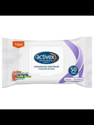 Activex Sensitive Antibakteriyel Islak Mendil 50"li