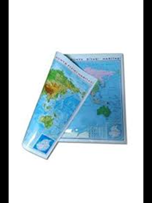 Odak 35x50 Dünya Siyasi-fiziki Çift Taraflı Harita