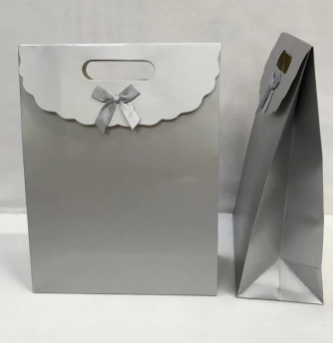 NEDİ 24X11X31 CM CIRTLI KARTON HEDİYE ÇANTASI GÜMÜŞ 2431S