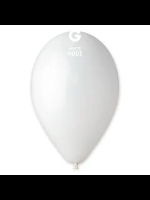 Gemar 10" Düz Renk Balon Beyaz 100"lü 001