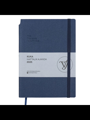 Victorias Journals Kuka 14x20 Günlük Ajanda Esnek Kapak Ivory Lacivert 124-1461 2025