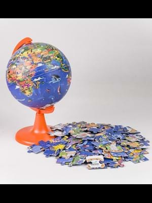 Gürbüz 15 Cm My World Globe Hayvanlı Yer Küre +100 Parça Puzzle 48152