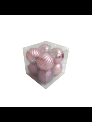 Nedi Yılbaşı Top Süs 10 Cm Pembe 8"li 13273