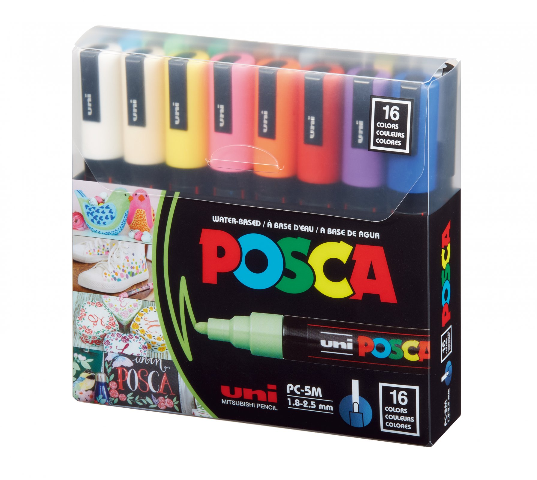 UNİ POSCA 1.8-2.5 SU BAZLI MARKÖR KALEM 16"LI PC-5M\16C