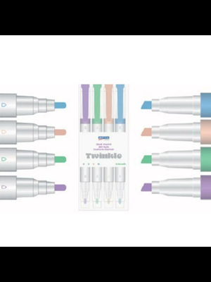 Gıpta Fosforlu Kalem Çift Uçlu 4 Lü Simli Pastel Renkler F1530