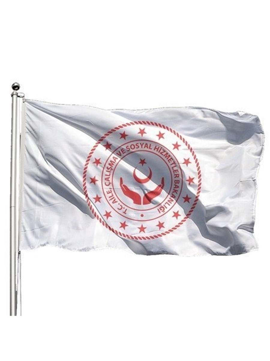 KALE 100X150 SATEN ÇİFT KAT AİLE VE SOSYAL HİZMETLER BAKANLIĞI GÖNDER FLAMASI