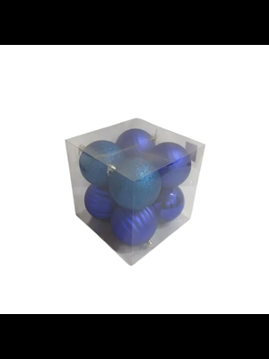 Nedi Yılbaşı Top Süs 10 Cm Mavi 8"li 13274