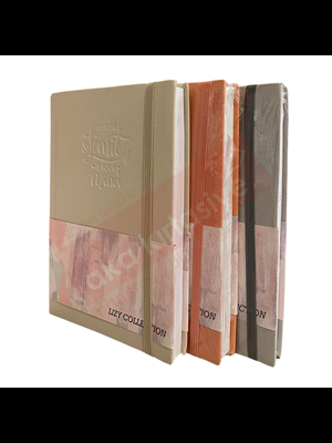 Lizy 14x20 Suni Deri Soft Model Klişeli Lastikli Defter Çizgili 168 Yp Sft180ç