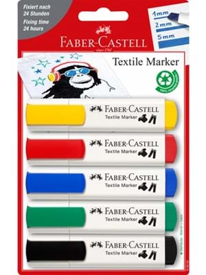 Faber Castell Tekstil Markörü 5"li Set Klasik Renkler 5040159520000