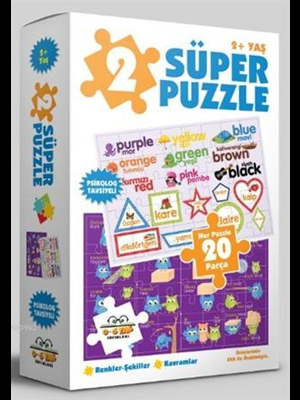 2 Süper Puzzle - Renkler Şekiller - Kavramlar - 0-6 Yaş Yayınları