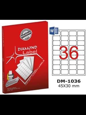 Diamond Label 45x30 Mm A4 Laser Etiket 100"lü Dm-1036