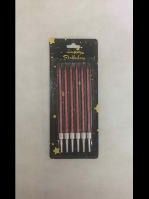 Nedi 13 Cm Burgulu Çubuk Mum Kırmızı 6"lı 2236r