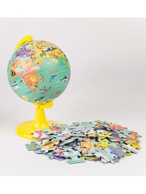 Gürbüz 15 Cm My Wild World Globe Hayvanlı Yer Küre+ 100 Parça Puzzle 48151