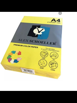 Alex Schoeller A4 75 Gr Renkli Fotokopi Kağıdı 500"lü Fosforlu Sarı Alx-763