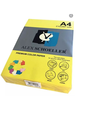 Alex Schoeller A4 75 Gr Renkli Fotokopi Kağıdı 500"lü Fosforlu Sarı Alx-763