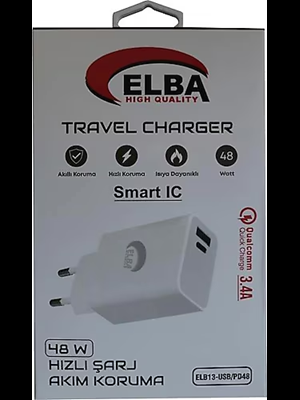 Elba Elb13 Usb-a ve Type-c Çıkışlı 48w Şarj Başlığı