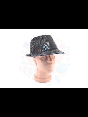 Nedi Kumaş Fötr Şapka Payetli Siyah S1526bl