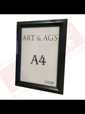 Art&ags A4 35 Mm Ahşap Görünümlü Piramit Çerçeve Siyah