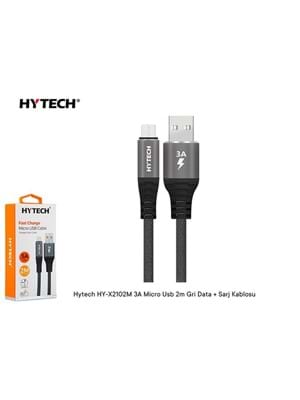 Hytech Hy-x2102m 3a Micro Usb 2 Metre Gri Data Şarj Kablosu