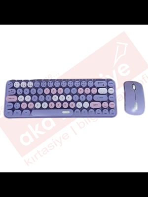 Muggle Mu-1763m Mor Kablosuz Klavye Mouse Set