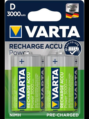 Varta 3000mah Recharge Accu Power Şarjlı Büyük Boy Pil D 2"li