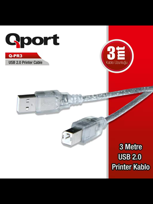 Qport Q-pr3 3 Metre Usb 2.0 Yazıcı Kablosu
