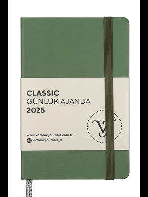 Victorias Journals Kuka 14x20 Günlük Ajanda Esnek Kapak Ivory Haki 124-1463 2025