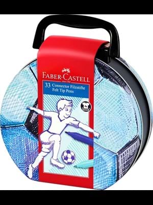 Faber Castell Eğlenceli Keçeli Kalem 33 Renk Metal Futbol Topu 155538