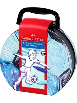 Faber Castell Eğlenceli Keçeli Kalem 33 Renk Metal Futbol Topu 155538