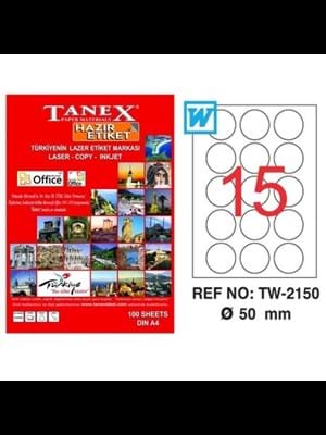 Tanex 50 Mm Laser Etiket 100 Lü Tw-2150