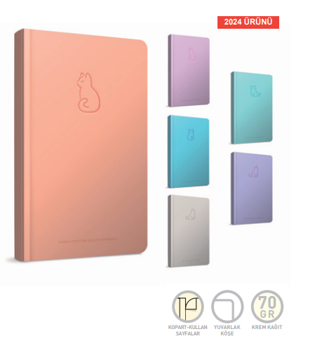 GIPTA CHARM NOTES 8X12 SERT KAPAK DEFTER ÇİZGİLİ 80 YP 7173