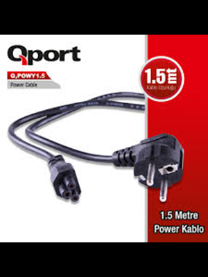 Qport Q-powy1.5 1.5 Metre Notebook Power Kablosu