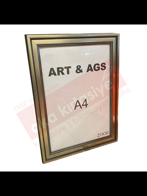 Art&ags A4 35 Mm Ahşap Çerçeve Yaldızlı Gümüş