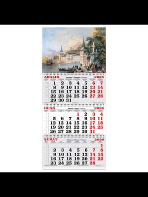 Keskin Color Spiralli 3 Aylık Jumbo Denizci (gemici) Takvimi Gravür 600117-99 (2026)