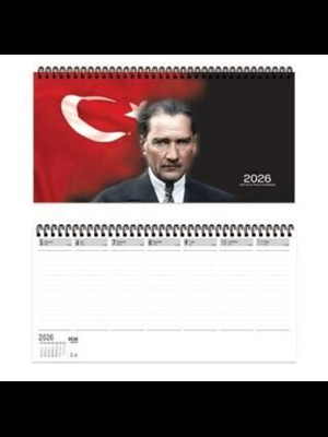 Keskin Color 16x33.5 Cm Aj-66 Spiralli Haftalık Masa Ajandası Atatürk 600142-99 (2026)