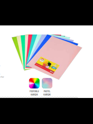 Mileo A4 80 Gr 10 Renk Fotokopi Kağıdı 50 Li Pastel-neon Renkler 1717