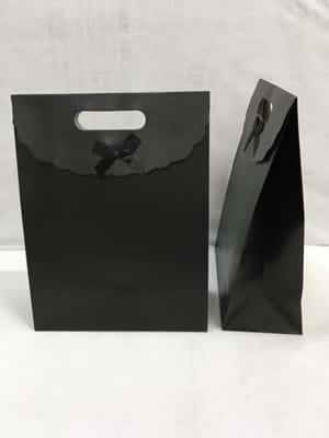 NEDİ 24X11X31 CM CIRTLI KARTON HEDİYE ÇANTASI SİYAH 2431BL