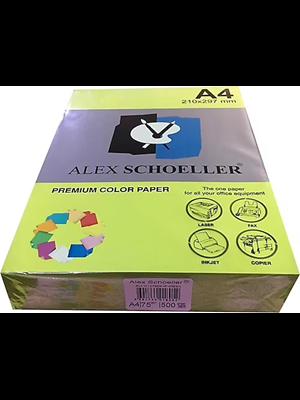 Alex Schoeller A4 75 Gr Renkli Fotokopi Kağıdı 500"lü Fosforlu Yeşil Alx-721