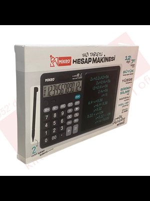 Mikro 7" Yazı Tabletli 12 Haneli Hesap Makinesi Siyah Cl-8455