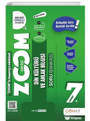 Günay Yay.- 7.sınıf Zoom Serisi Din Kültürü ve Ahlak Bilgisi Soru Bankası 2324