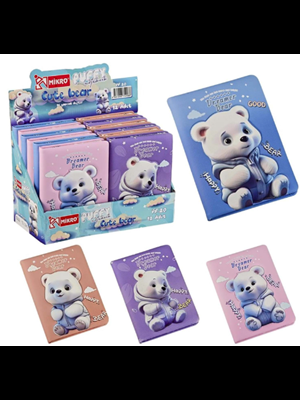 Mikro 13x18 Puffy Not Defteri 96 Yp Cute Bear Girl Pf-20