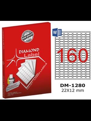 Diamond Label 22x12 Mm A4 Laser Etiket 100"lü Dm-1280