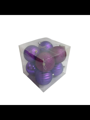 Nedi Yılbaşı Top Süs 10 Cm Mor 8"li 13275