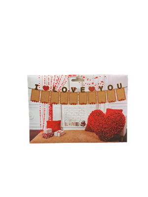 Nedi Oynar Yazı Karton 'ı Love You' Kraft Banner 65844