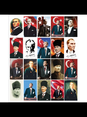 Atatürk Resimleri Çıkartma 20 Li