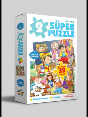 2 Süper Puzzle - Pamuk Prenses - Pinokyo - 0-6 Yaş Yayınları