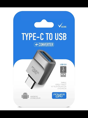 Powerway 25071 Usb-a To Usb-c Çevirici Type-c Adaptör