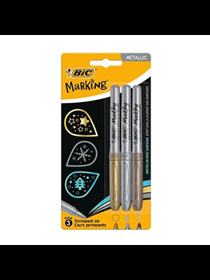 Bic Metalik Permanent Marker Kalem 3"lü 944033