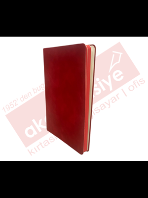 Victorias Journals 15x21 Duo Esnek Kap.vegan Deri Çizgili Defter 192 Sf. Kırmızı 125-2034