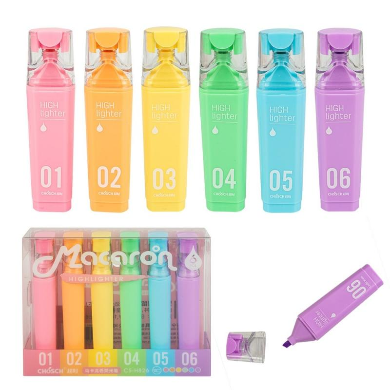 CHOSCH FOSFORLU KALEM MAKARON RENKLER 6 LI CS-H826